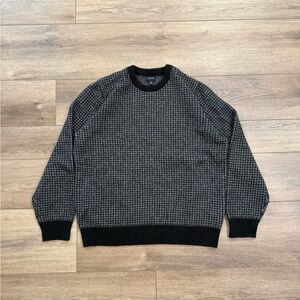 J. Crew Men's Black & Gray Houndstooth Crewneck Sweater